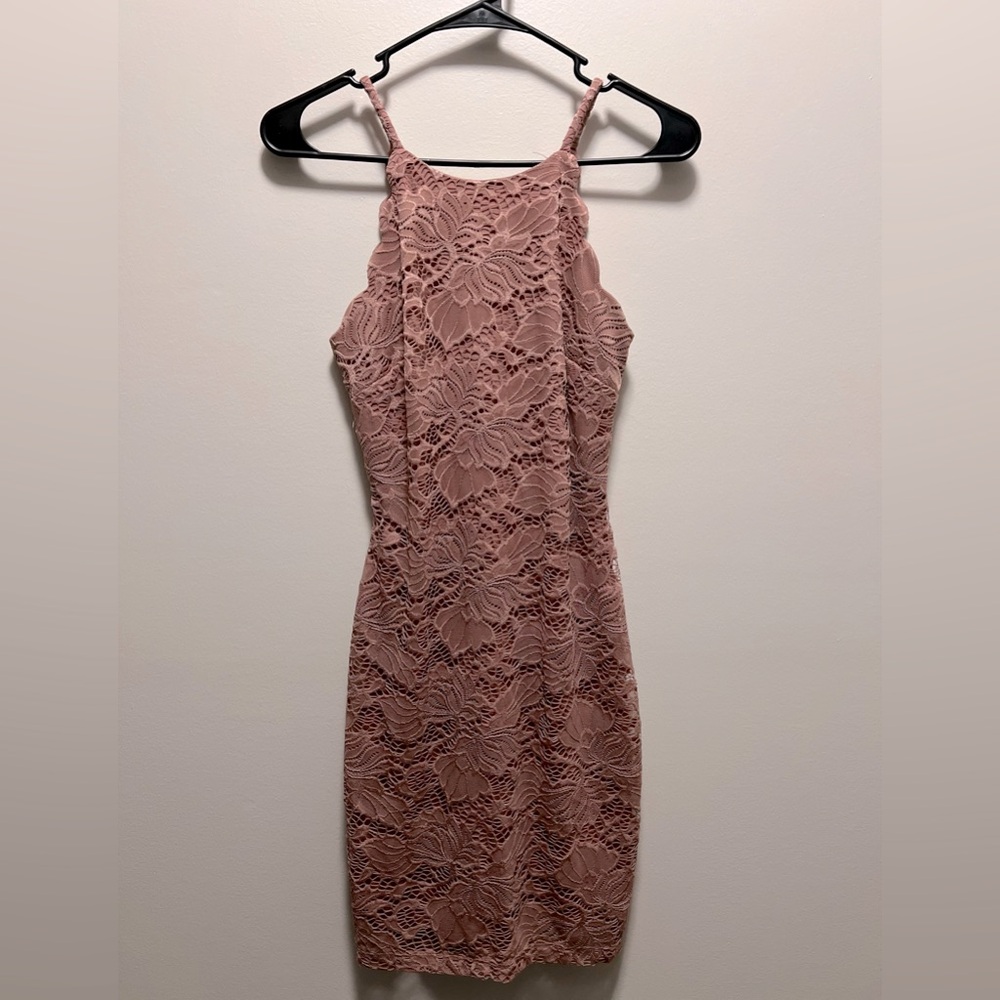 Blush pink haulter dress